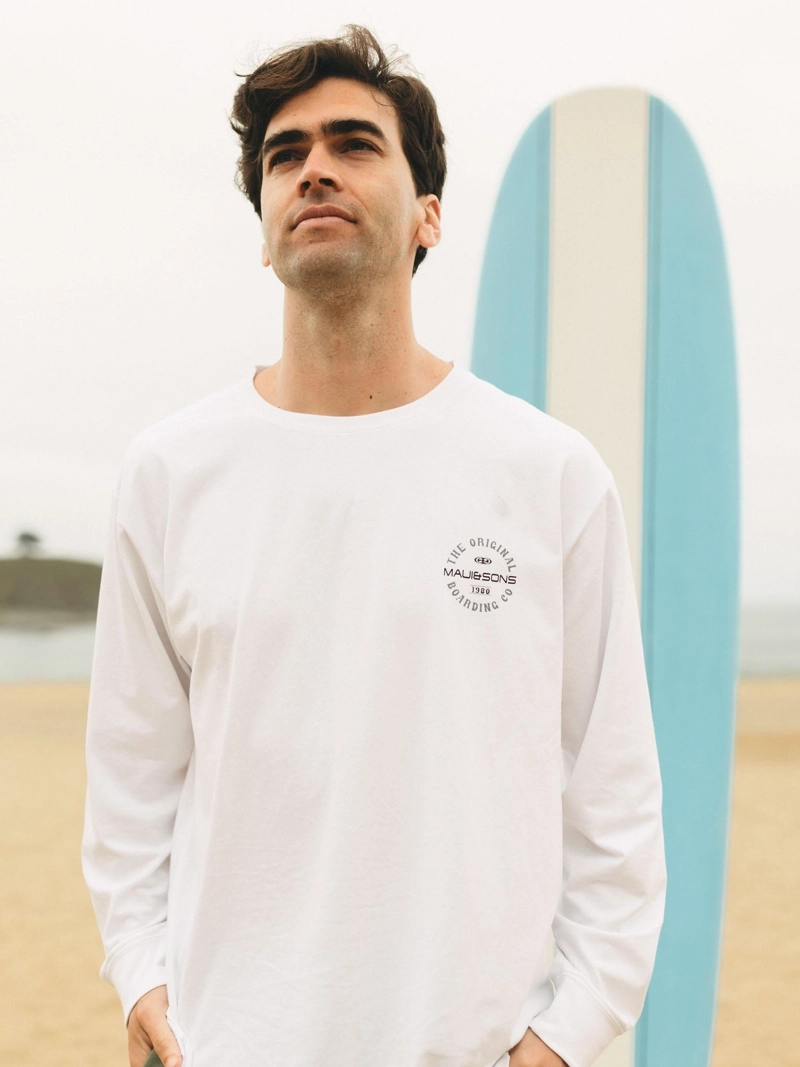 POLERA ML BARDING LEY BLANCO HOMBRE MAUI AND SONS - 2
