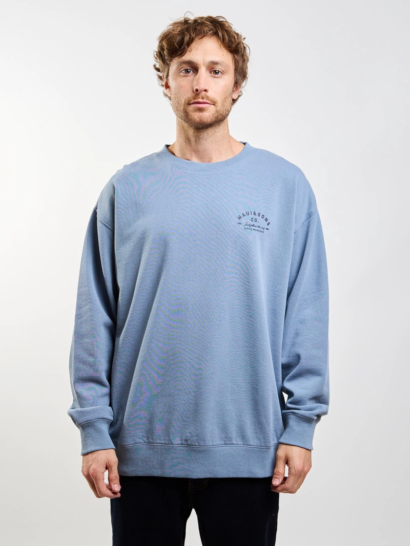 POLERON CR FOLLOW THE SURF CELESTE HOMBRE MAUI AND SONS - 6