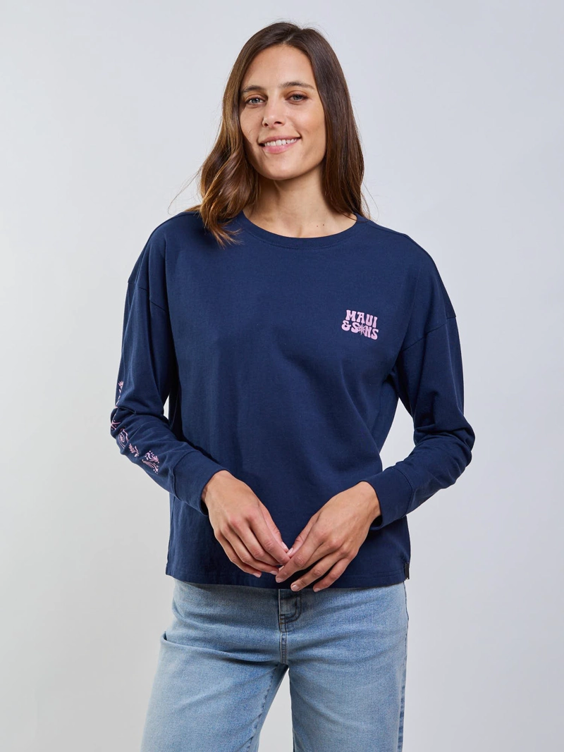 POLERA ML ISLANDIA AZUL MUJER MAUI AND SONS - 1