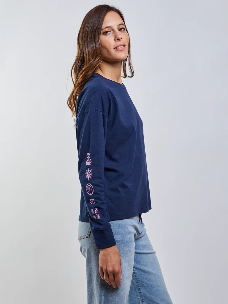 POLERA ML ISLANDIA AZUL MUJER MAUI AND SONS - 3