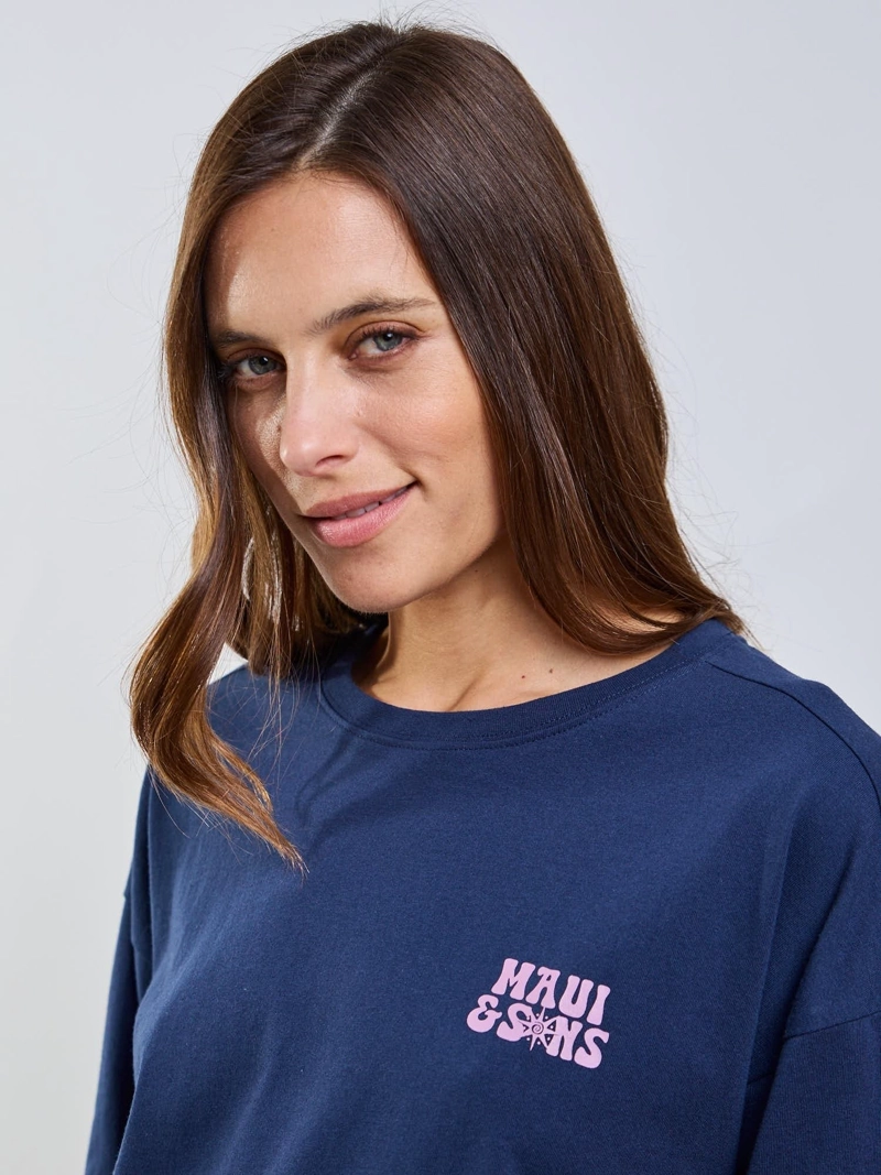 POLERA ML ISLANDIA AZUL MUJER MAUI AND SONS - 4