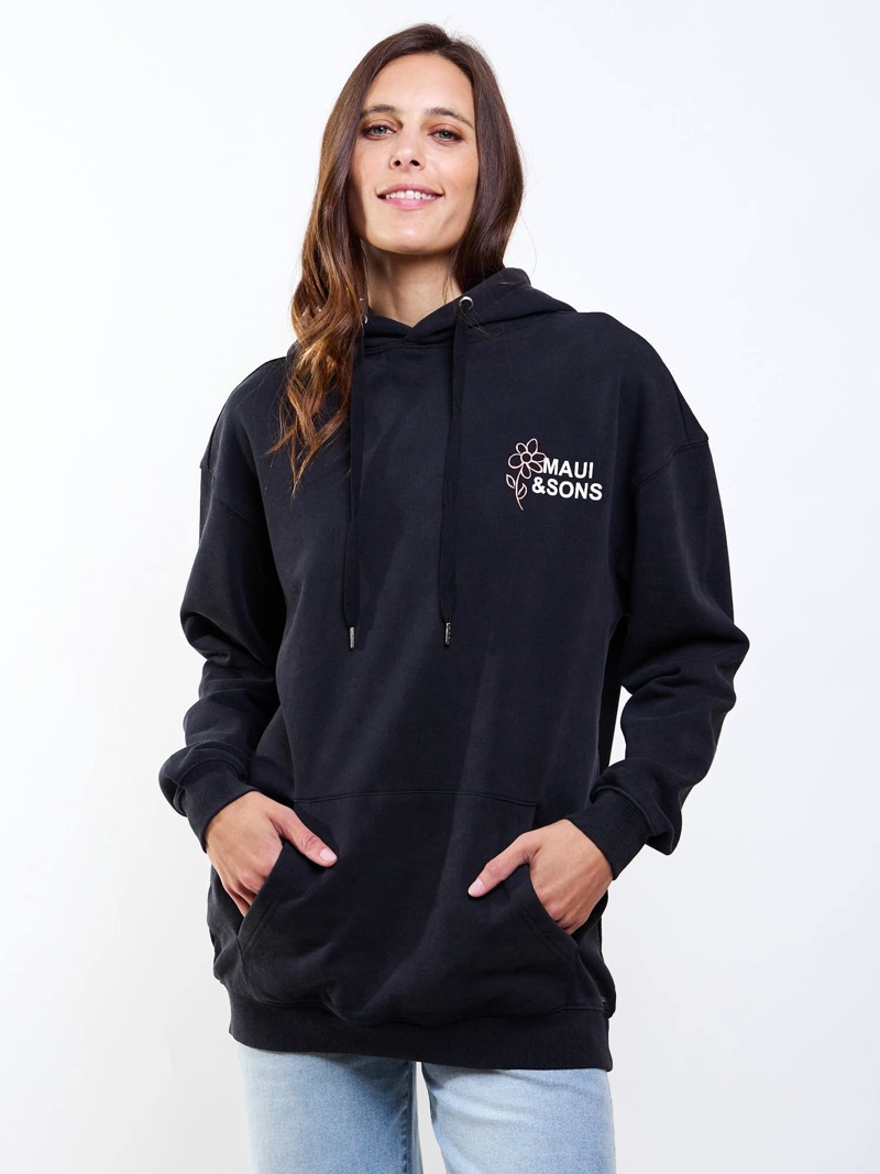 POLERON CANGURO FIYI NEGRO MUJER MAUI AND SONS - 5