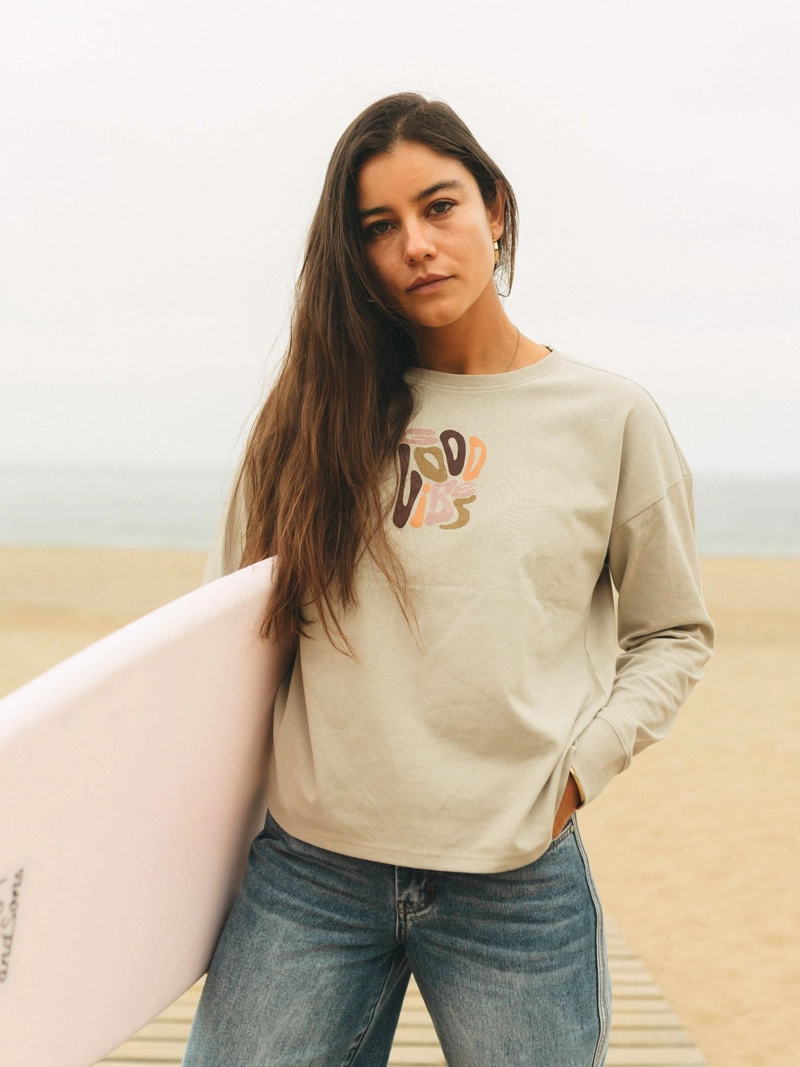 POLERA ML FEROE BEIGE MUJER MAUI AND SONS - 1