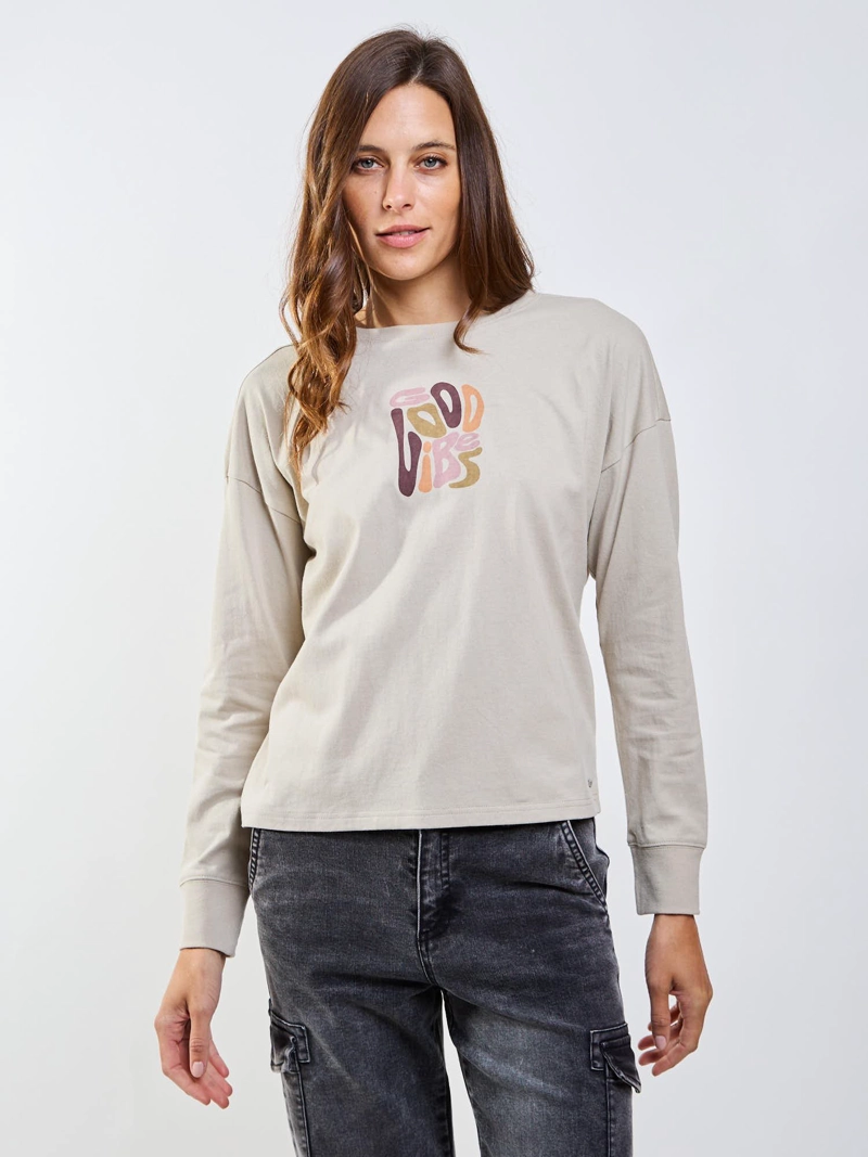 POLERA ML FEROE BEIGE MUJER MAUI AND SONS - 5