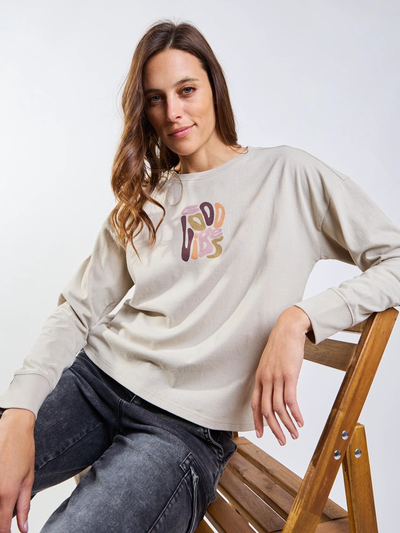 POLERA ML FEROE BEIGE MUJER MAUI AND SONS - 9