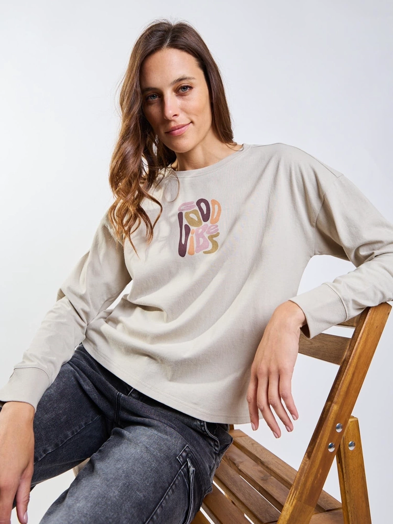 POLERA ML FEROE BEIGE MUJER MAUI AND SONS - 9