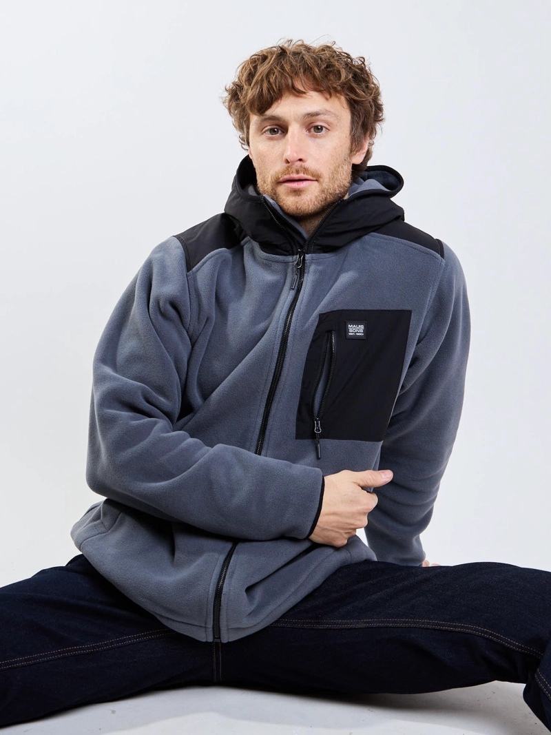 POLERON POLAR FLAREO GRIS HOMBRE MAUI AND SONS - 9