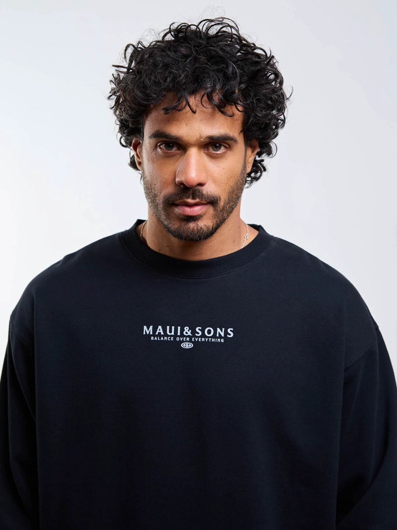 POLERON CR BALANCE CREW NEGRO HOMBRE MAUI AND SONS - 8