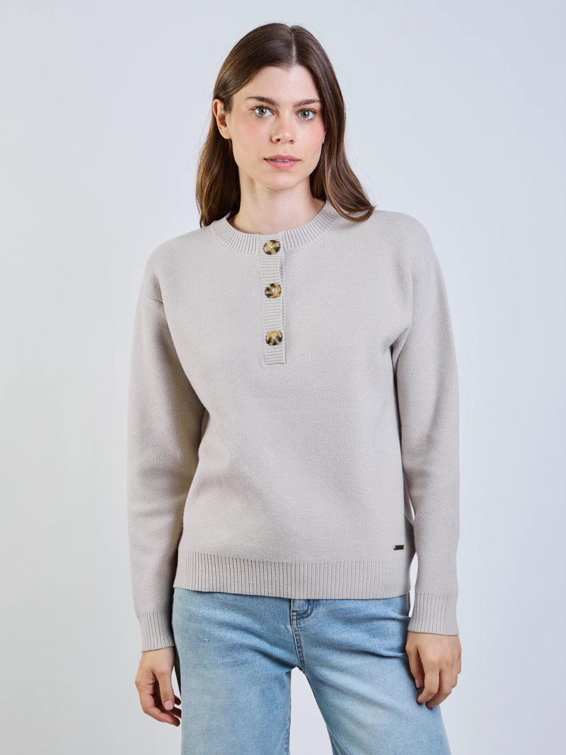 SWEATER CANYX BEIGE MUJER MAUI AND SONS - 1