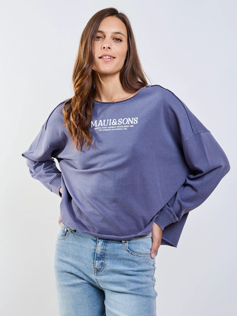POLERA ML GORGOÑA AZUL MUJER MAUI AND SONS - 5