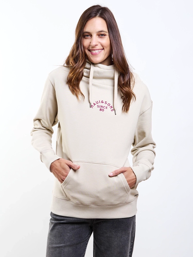 POLERON MUJER MAUI AND SONS CANGURO BALI BEIGE - 1