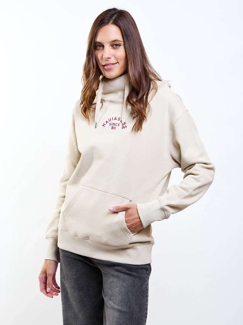 POLERON MUJER MAUI AND SONS CANGURO BALI BEIGE - 5