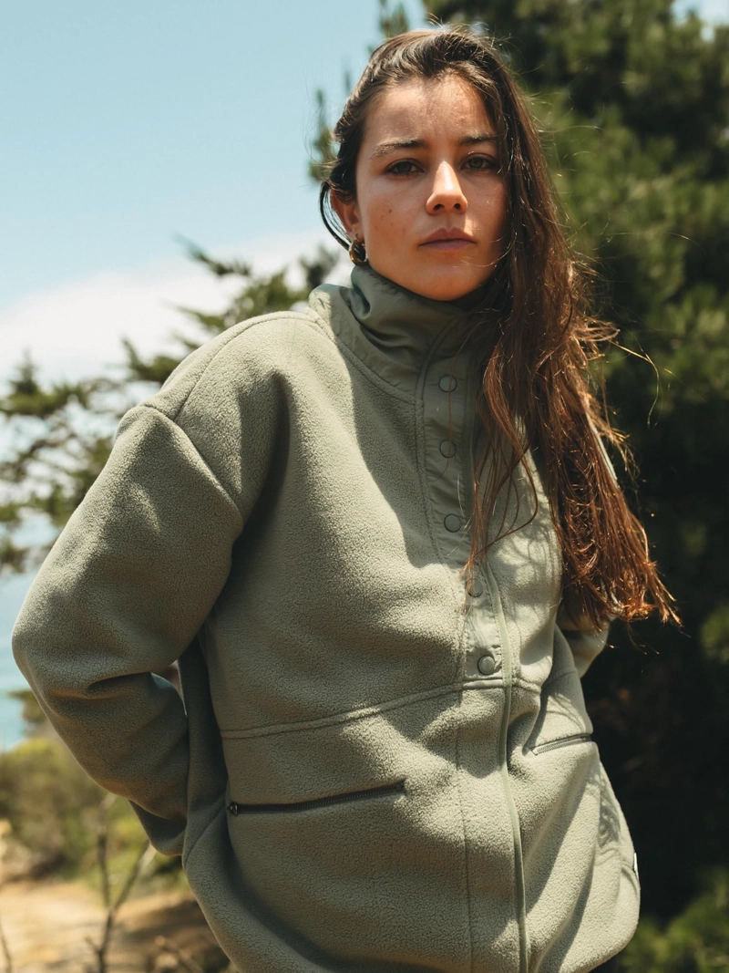 POLERON POLAR SILVER GREEN VERDE MUJER MAUI AND SONS - 1
