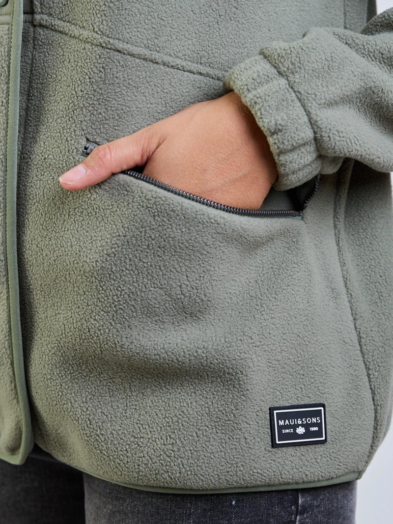 POLERON POLAR SILVER GREEN VERDE MUJER MAUI AND SONS - 9