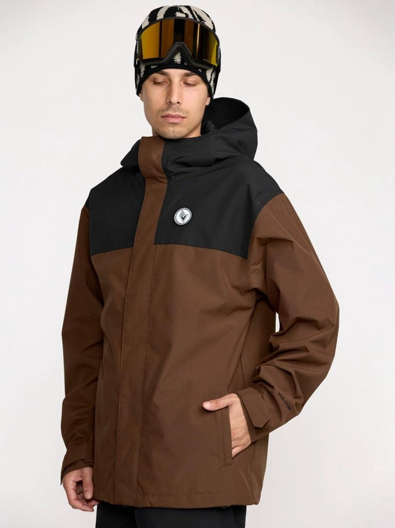 PARKA SNOW BUCKTHREEEIGHTY BROWN CAFE  HOMBRE VOLCOM - 3