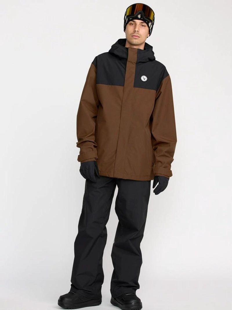 PARKA SNOW BUCKTHREEEIGHTY BROWN CAFE  HOMBRE VOLCOM - 4