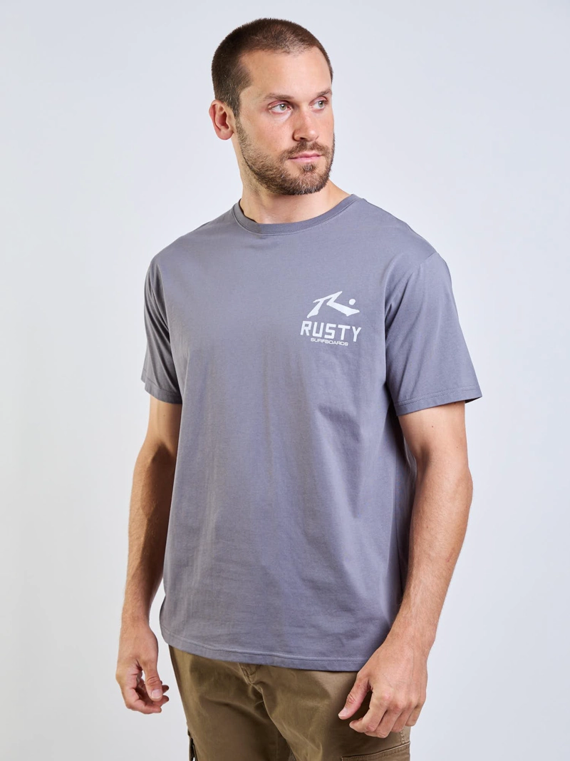 POLERA MC LEAF GRIS HOMBRE RUSTY - 1