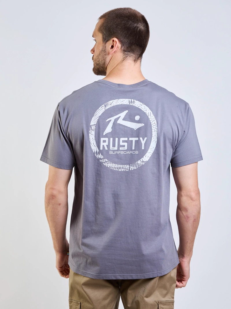POLERA MC LEAF GRIS HOMBRE RUSTY - 2