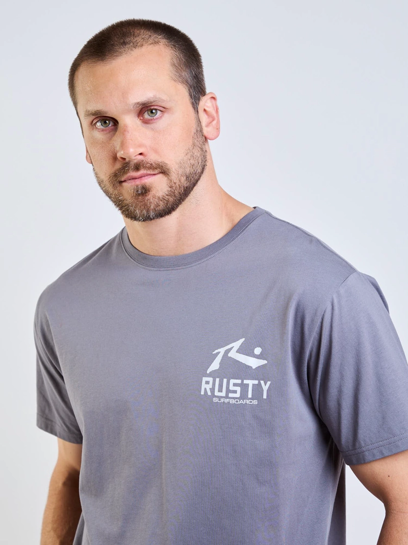 POLERA MC LEAF GRIS HOMBRE RUSTY - 5