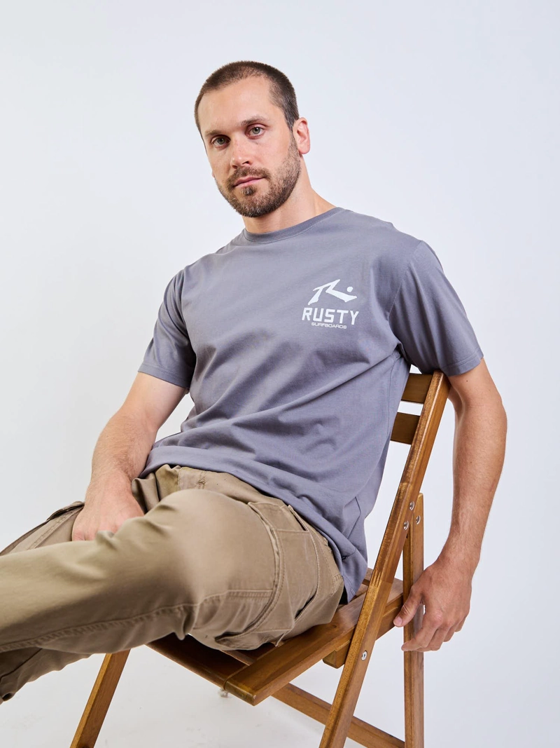 POLERA MC LEAF GRIS HOMBRE RUSTY - 6