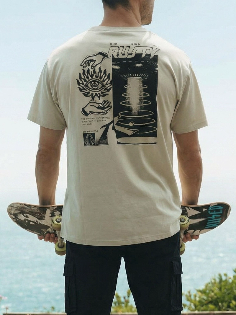 POLERA MC ABDUCTED BEIGE HOMBRE RUSTY - 1