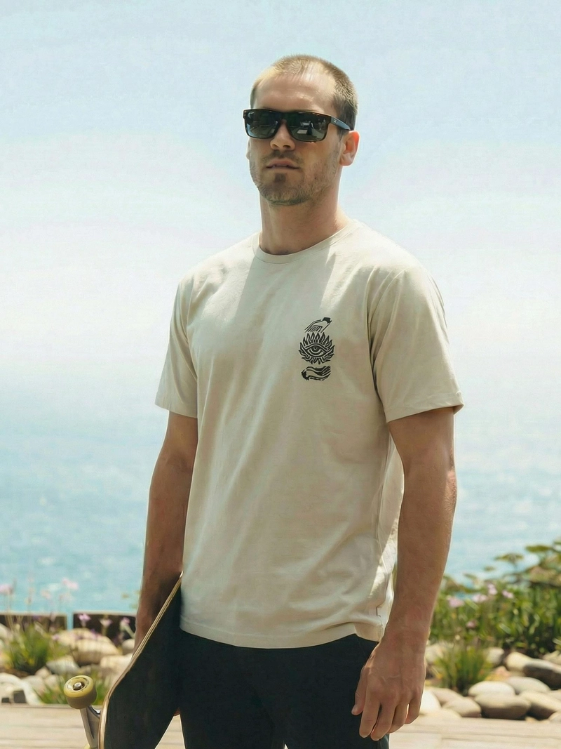 POLERA MC ABDUCTED BEIGE HOMBRE RUSTY - 2