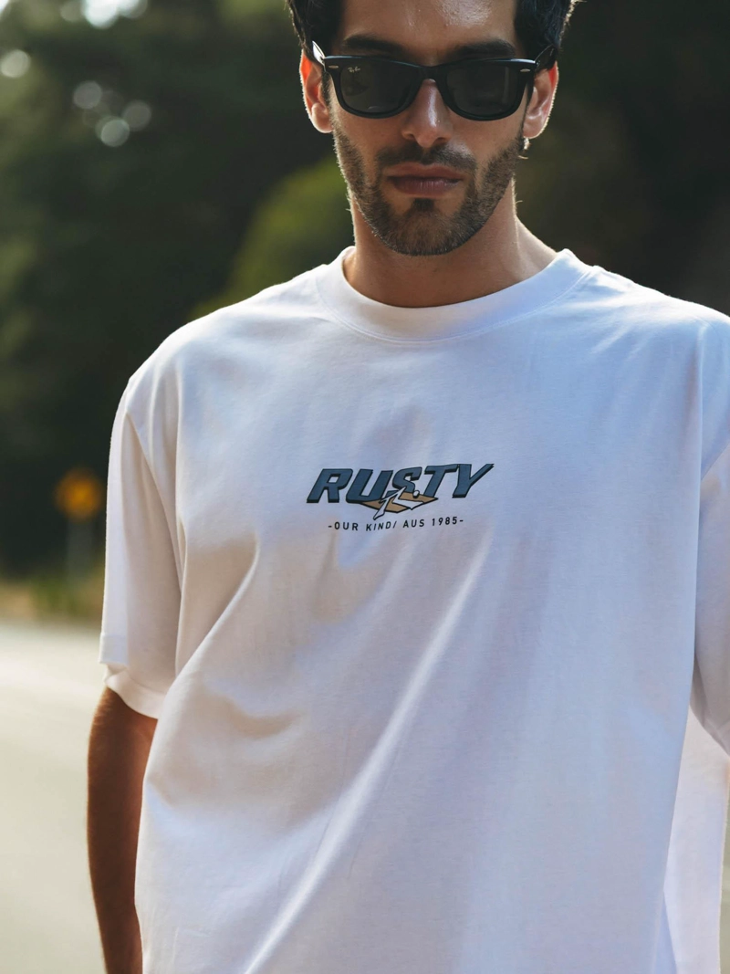 POLERA MC DOUBLE OR QUITS BLANCO HOMBRE RUSTY - 1