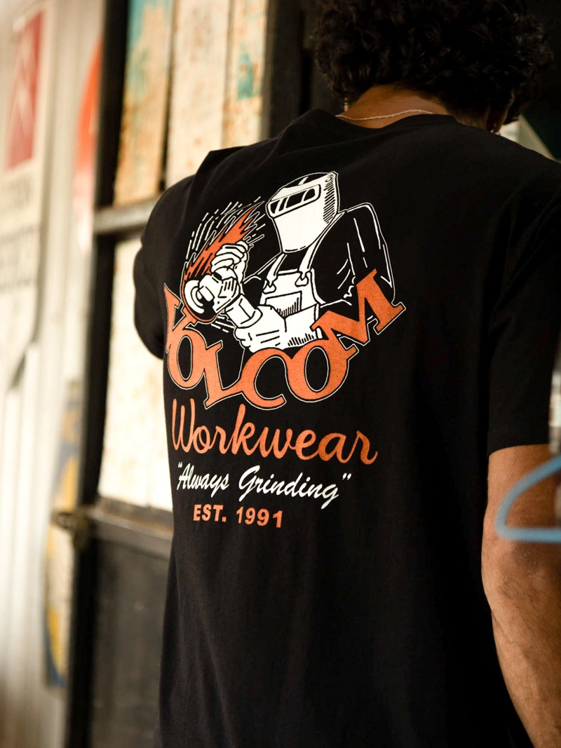POLERA MC GRINDIT WORKWEAR NEGRO HOMBRE VOLCOM - 2
