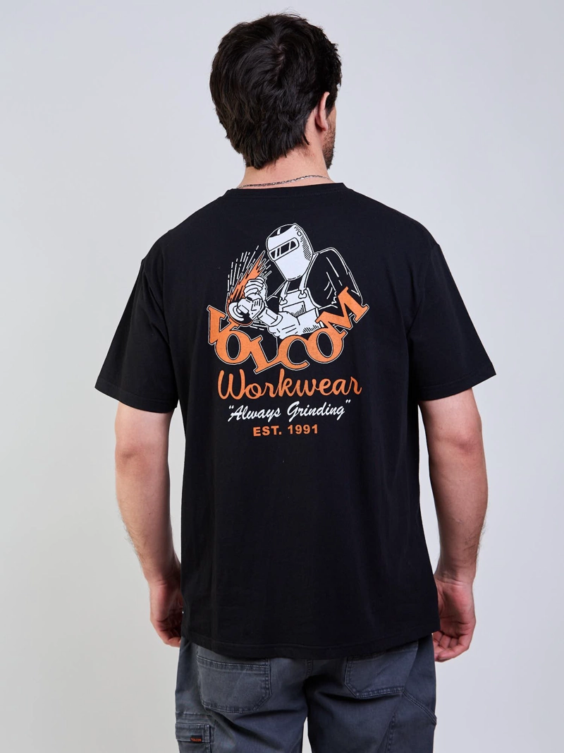 POLERA MC GRINDIT WORKWEAR NEGRO HOMBRE VOLCOM - 5