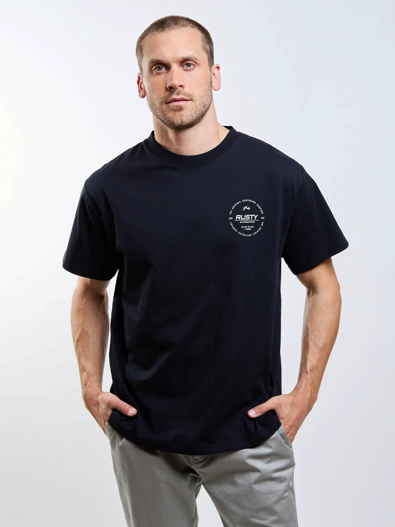 POLERA MC SEAL OUR KIND NEGRO HOMBRE RUSTY - 1