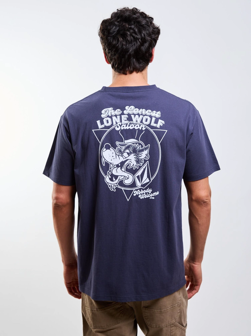 POLERA MC SOLO WOLF AZUL HOMBRE VOLCOM - 5