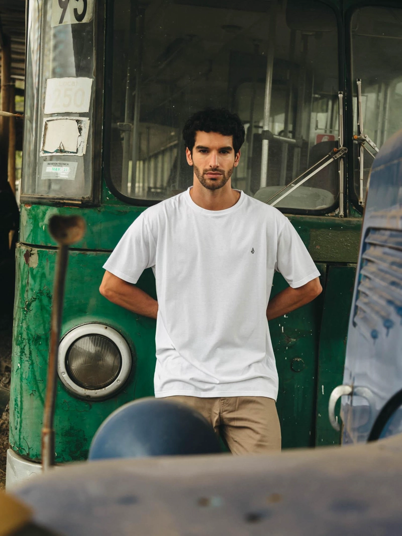 POLERA MC STONEBLANKS BSC BLANCO HOMBRE VOLCOM - 3