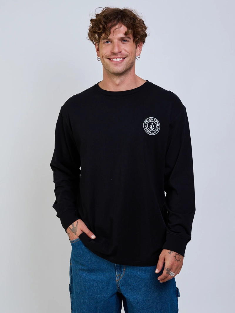 POLERA ML DRAIN YOU NEGRO HOMBRE VOLCOM - 1
