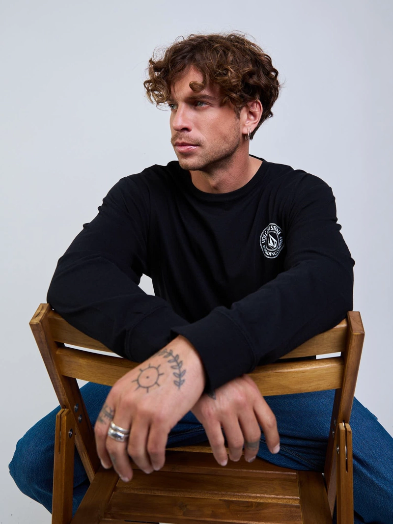 POLERA ML DRAIN YOU NEGRO HOMBRE VOLCOM - 4