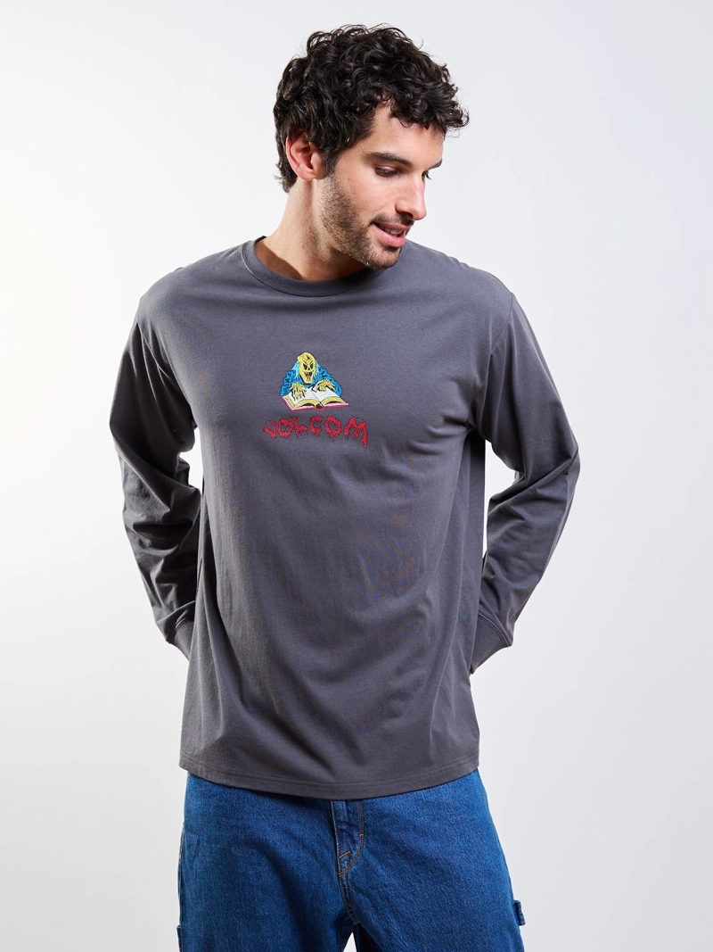 POLERA ML FA JJ VILLARD GRIS HOMBRE VOLCOM - 1
