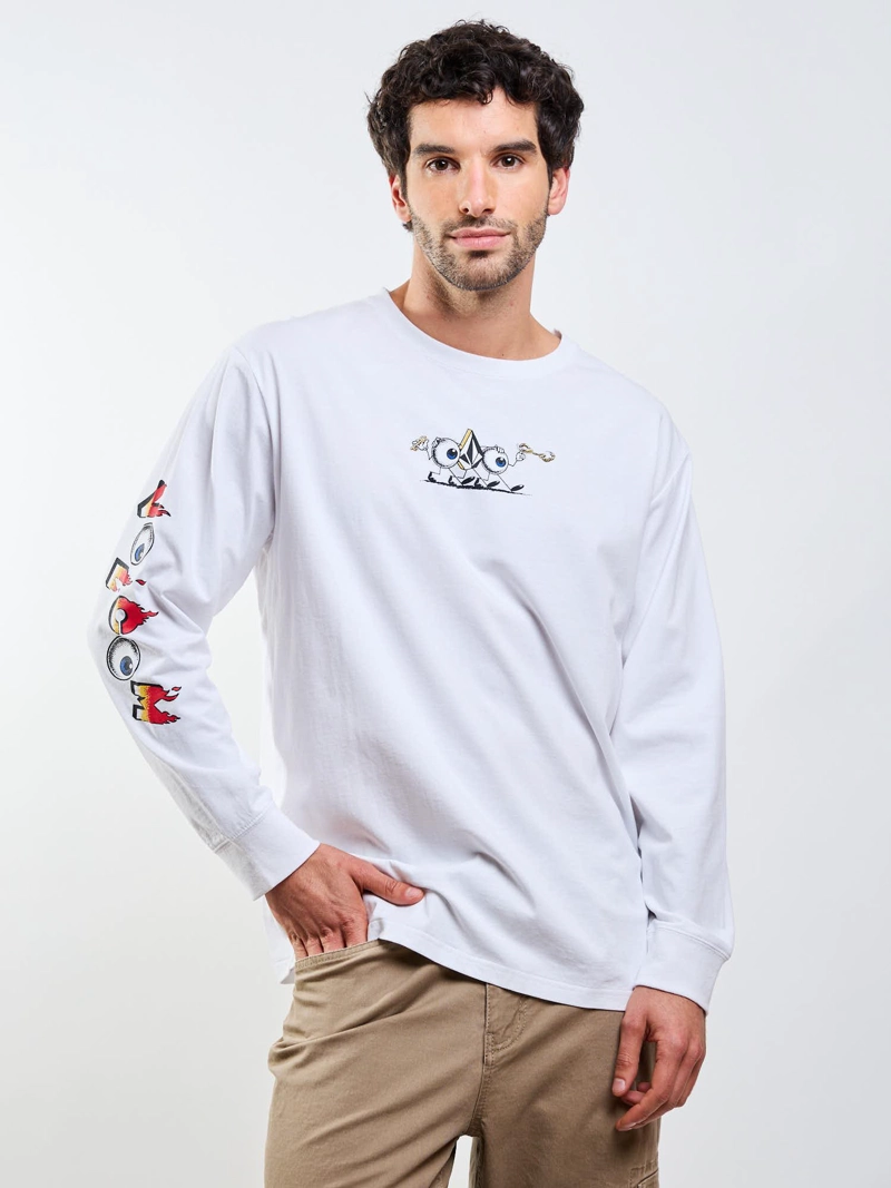 POLERA ML DS-BUDZ BLANCO HOMBRE VOLCOM - 5
