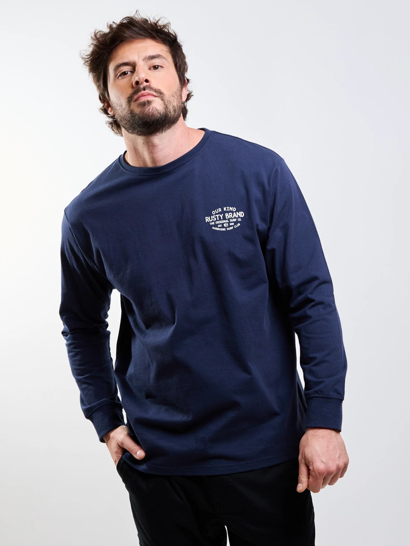 POLERA ML HXC SURF AZUL HOMBRE RUSTY - 5