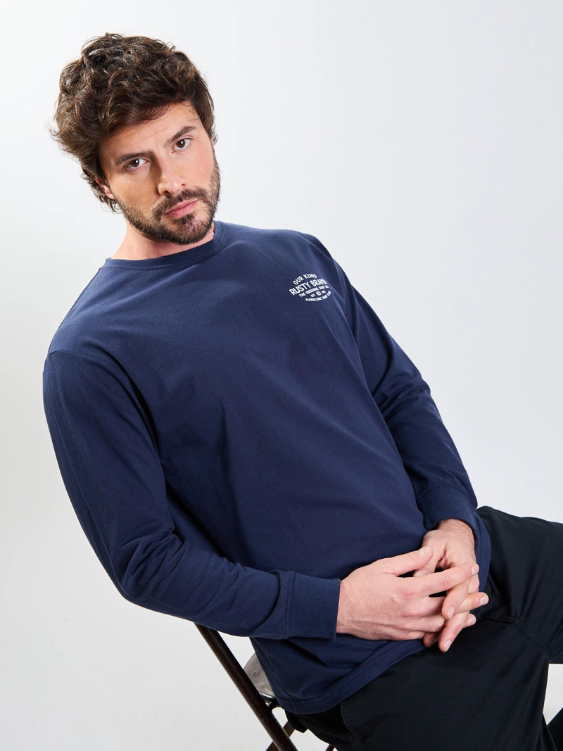 POLERA ML HXC SURF AZUL HOMBRE RUSTY - 6