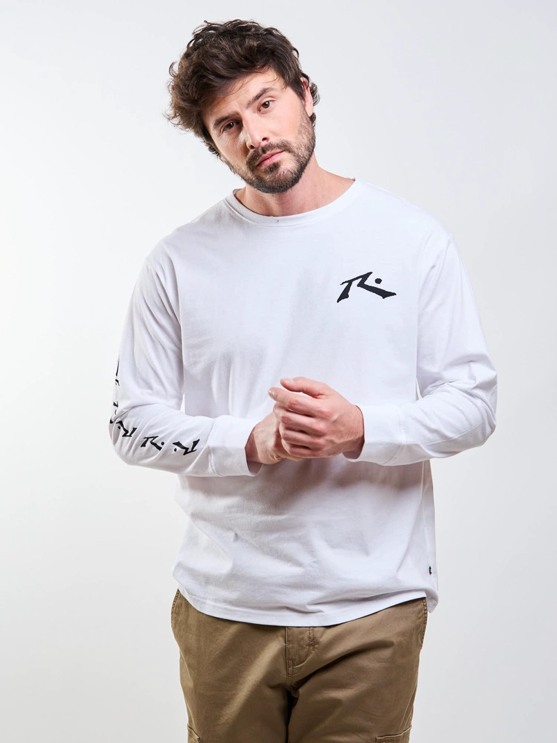 POLERA ML R LOGO BLANCO HOMBRE RUSTY - 5