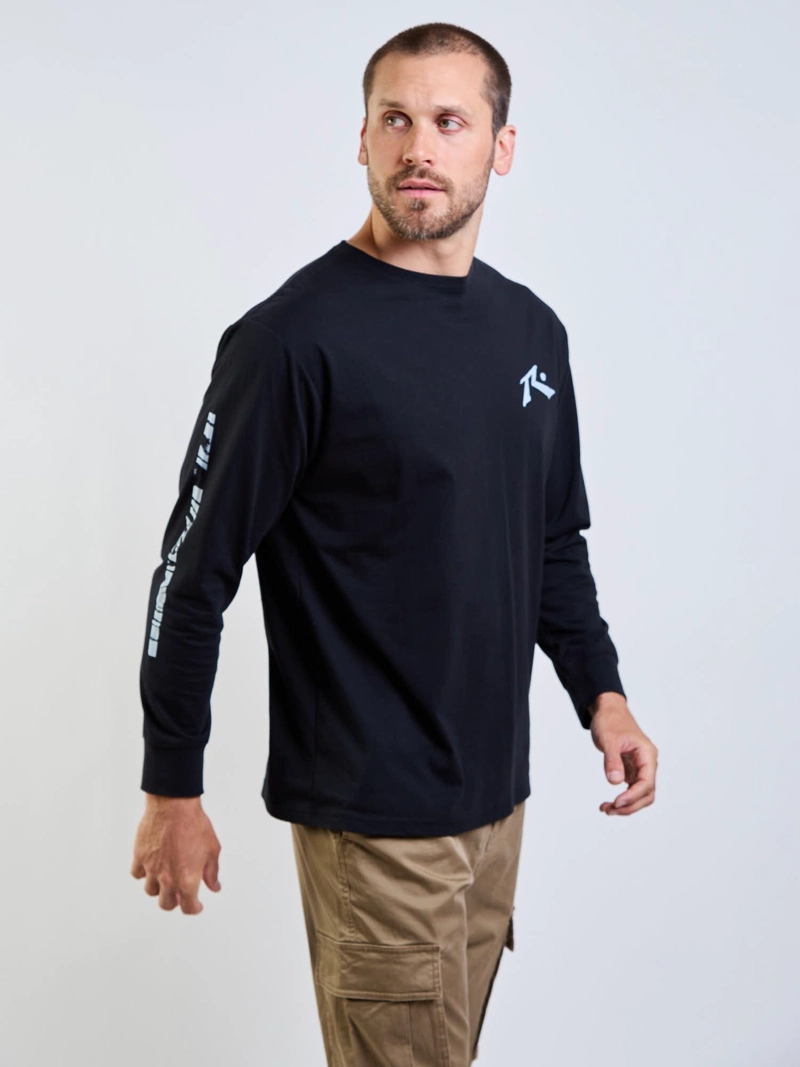 POLERA ML SPACE LAVA NEGRO HOMBRE RUSTY - 6