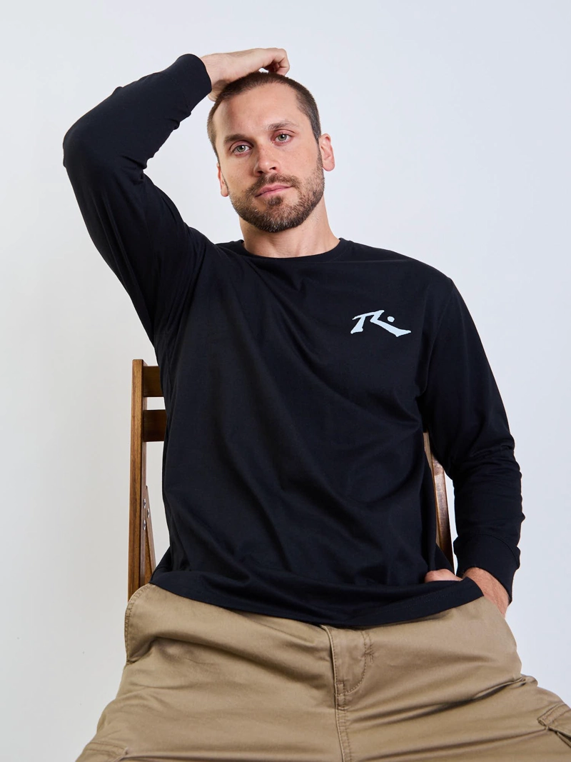 POLERA ML SPACE LAVA NEGRO HOMBRE RUSTY - 7