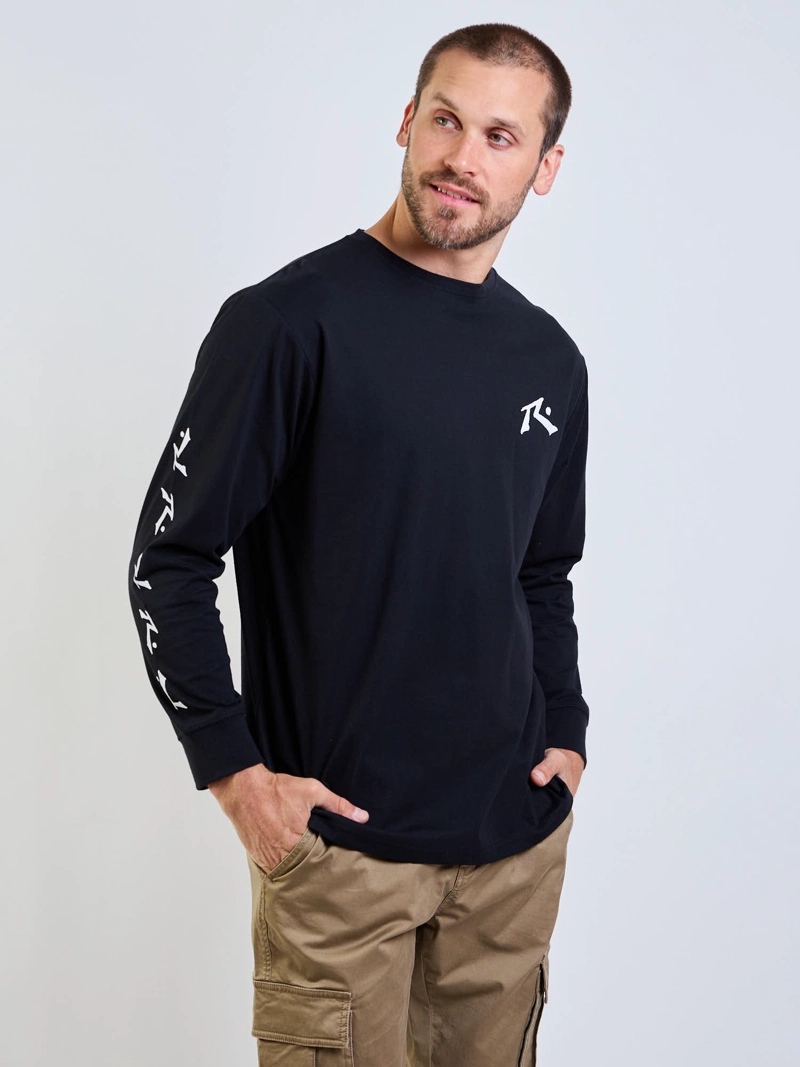POLERA ML R LOGO NEGRO HOMBRE RUSTY - 3