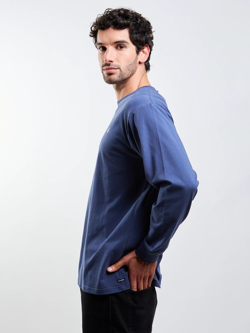 POLERA ML VLC STONE AZUL HOMBRE VOLCOM - 3