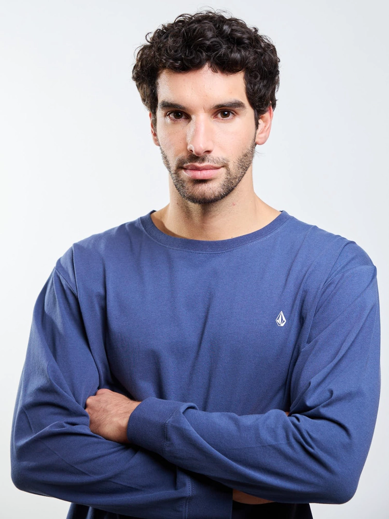 POLERA ML VLC STONE AZUL HOMBRE VOLCOM - 4
