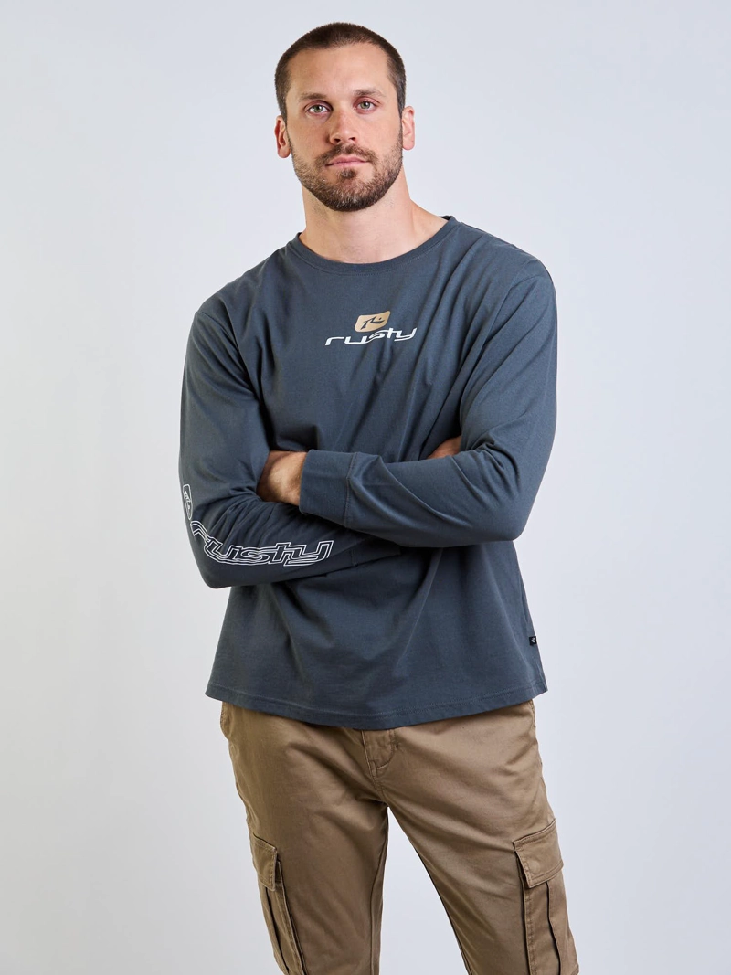POLERA ML SPEED R GRIS HOMBRE RUSTY - 6