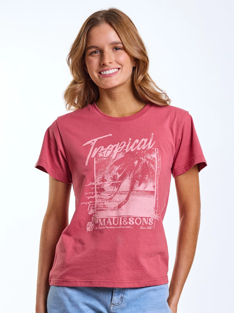 POLERA MC LIRA ROJO MUJER MAUI AND SONS - 1