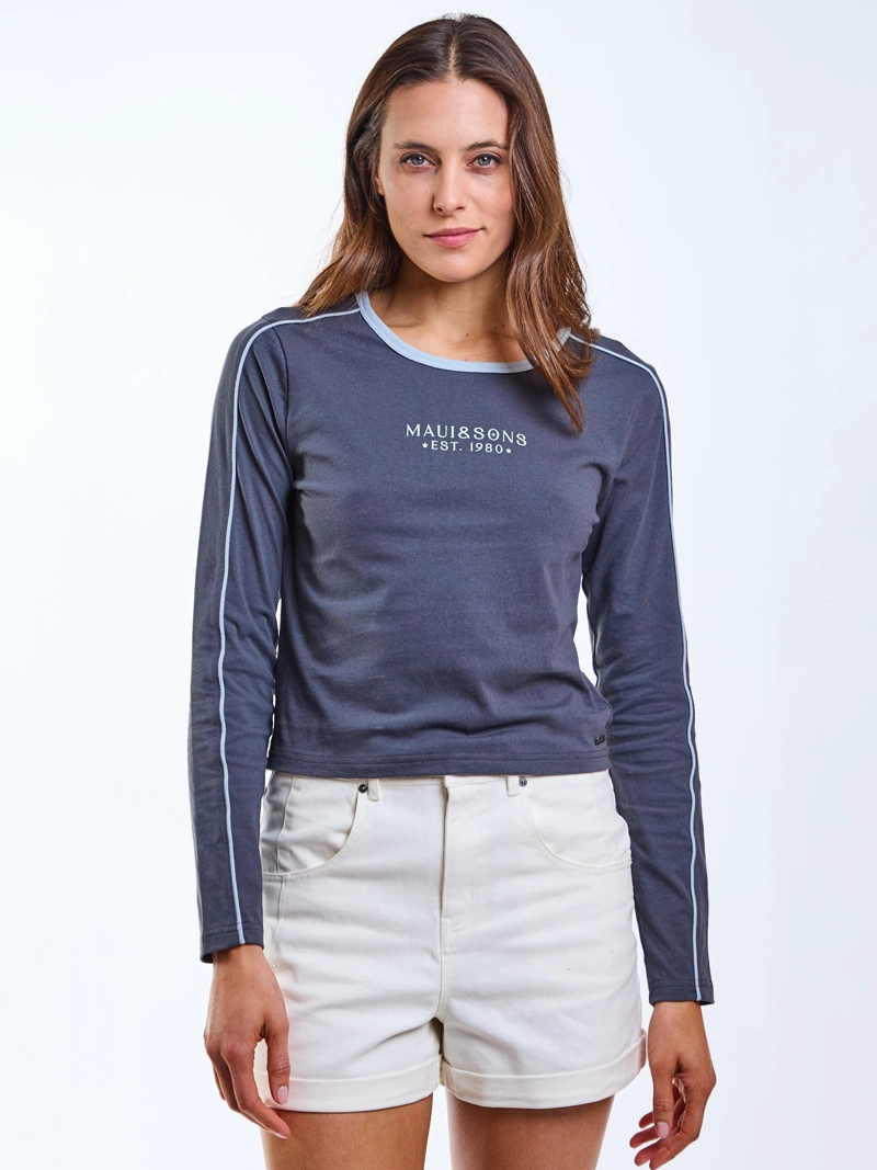 POLERA ML AQUA GRIS MUJER MAUI AND SONS - 1