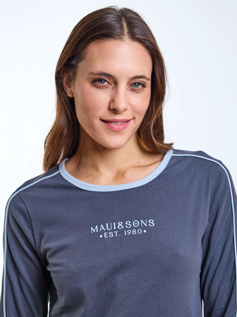 POLERA ML AQUA GRIS MUJER MAUI AND SONS - 4