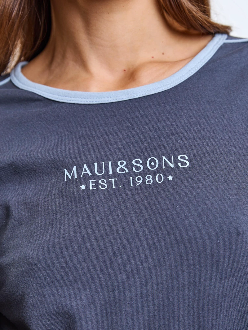 POLERA ML AQUA GRIS MUJER MAUI AND SONS - 5