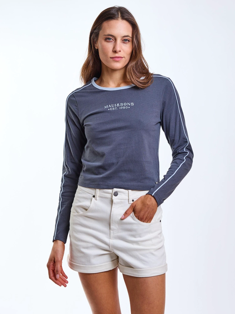POLERA ML AQUA GRIS MUJER MAUI AND SONS - 6